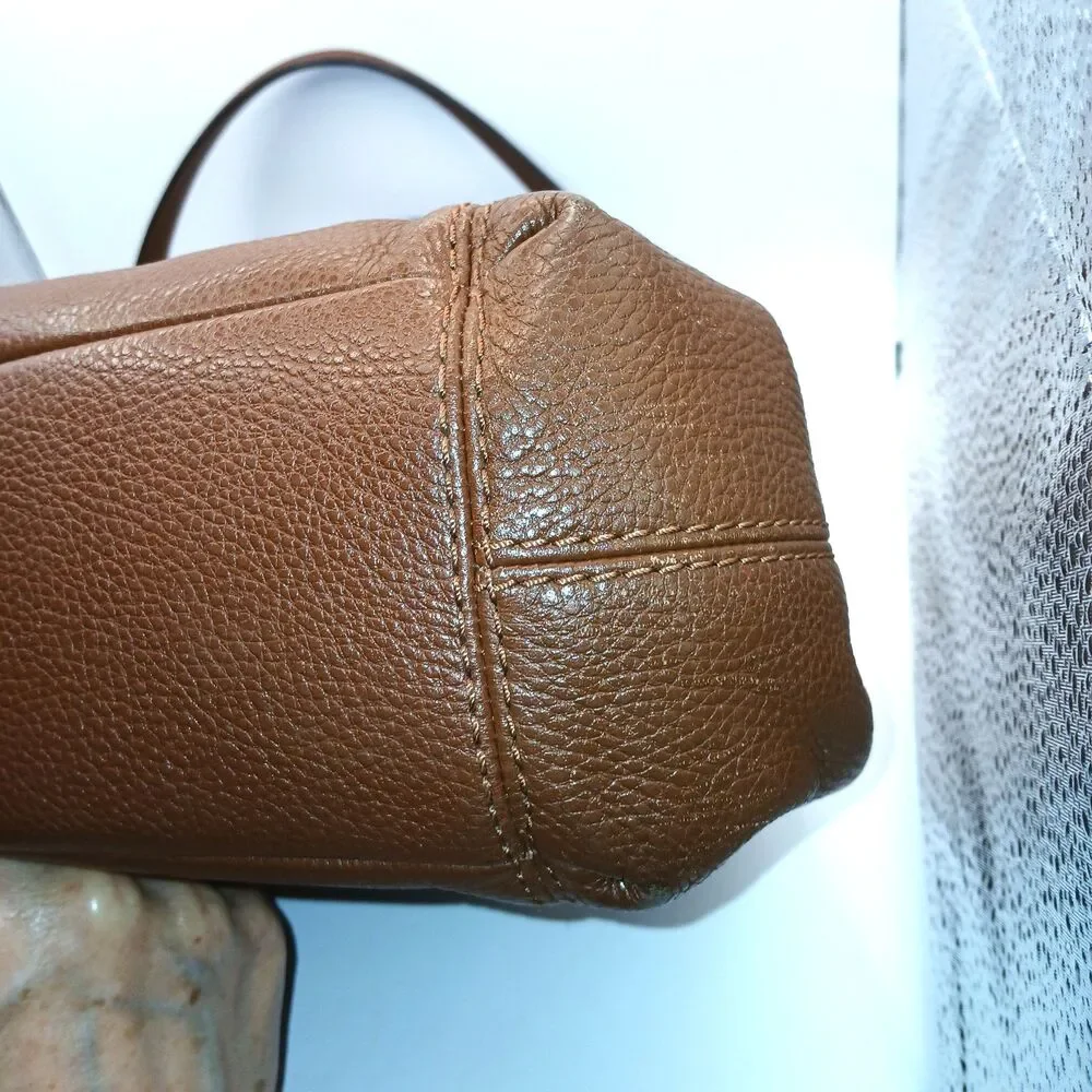 Coach Lexy F28997 Chocolate Brown Pebbled Leather Shoulder Bag No Bag Charm